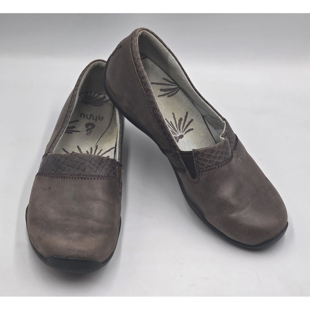 Ahnu Women's 'Jackie Pro' Reptile Embossed Brown Leather Slip-On Loafers Size 8 - Picture 7 of 12